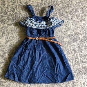 Girls size 8- Justice denim belted summer dress